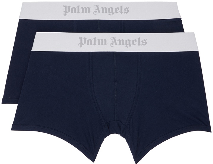 Photo: Palm Angels Two-Pack Navy Boxers