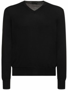 TOM FORD - Superfine Cotton V-neck Sweater