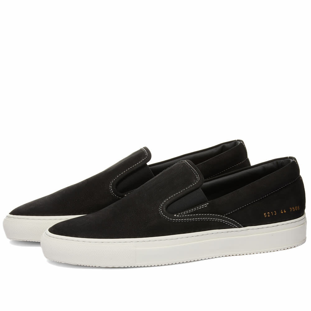 Photo: Common Projects Men's Slip On Sneakers in Black/White