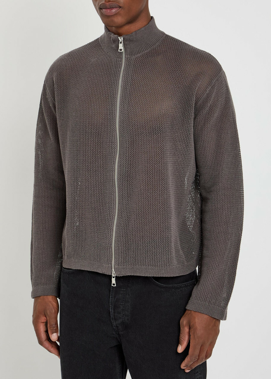 Mki Miyuki Zoku Open-knit Linen and Cotton-blend Cardigan Brown