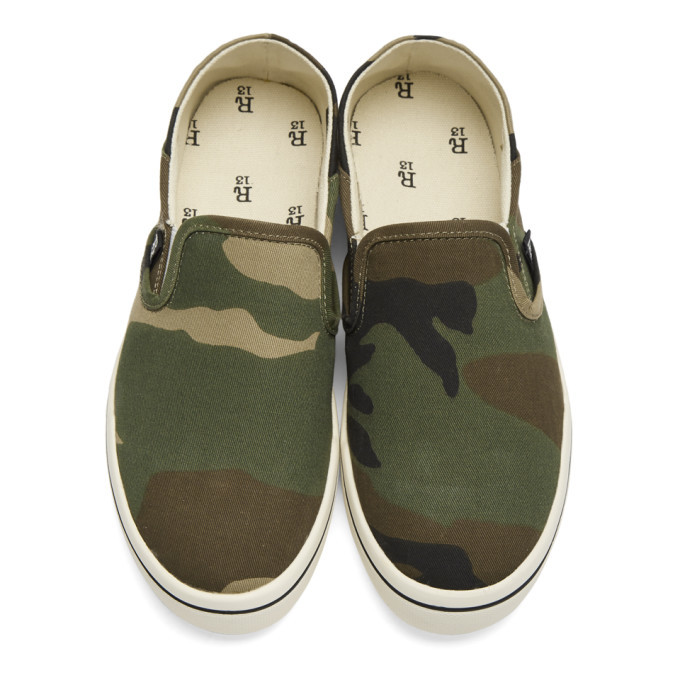 Vans woodland clearance camo slip on