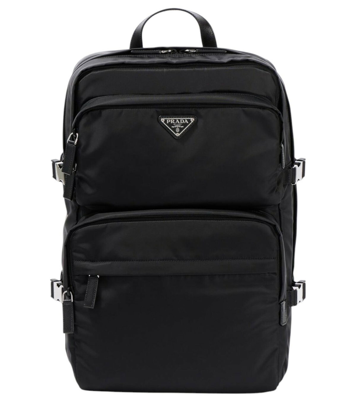 Prada Canvas Leather Large Backpack Black