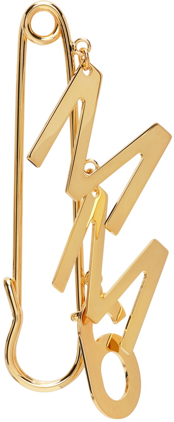 Photo: MM6 Maison Margiela Gold Logo Brooch Single Earring