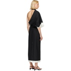 Róhe Black & White Draped Open Back Midi Dress