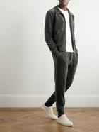 TOM FORD - Tapered Cotton-Blend Velour Sweatpants - Gray