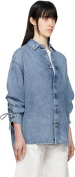 DARKPARK Blue Keanu Tencel Denim Rouche Shirt