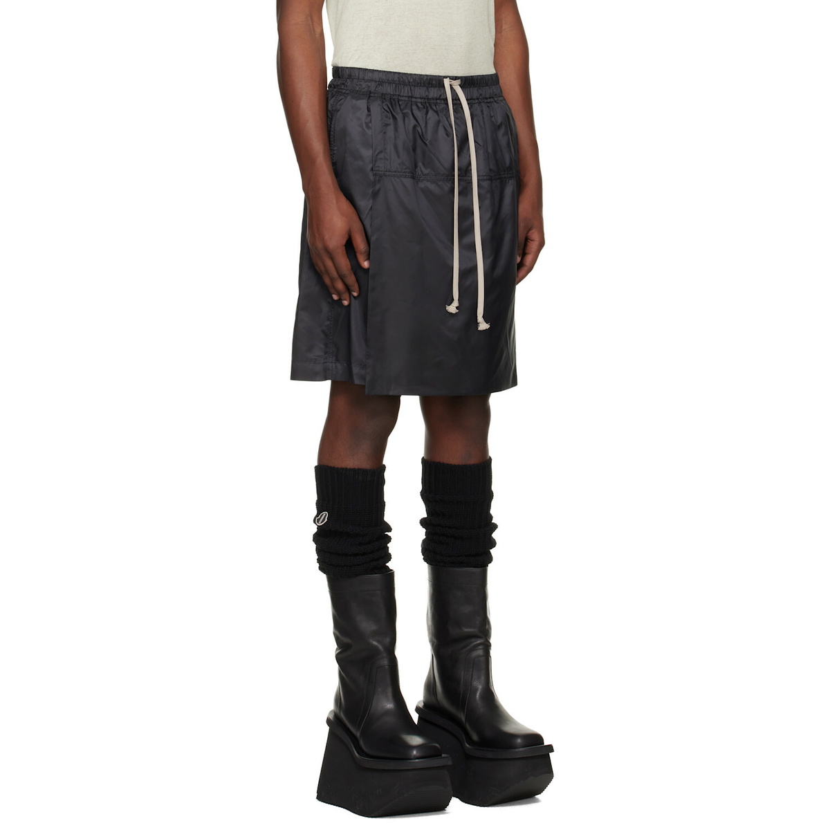Rick Owens Moncler + Rick Owens Black Kilt Shorts