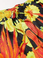 Loewe - Paula's Ibiza Wide-Leg Printed Silk-Twill Drawstring Shorts - Yellow