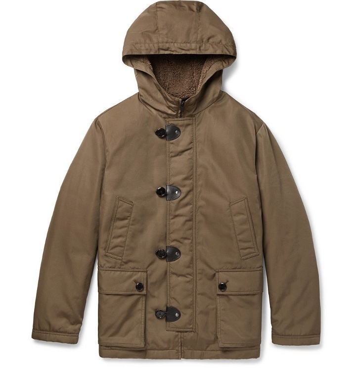 Photo: Tod's - Leather-Trimmed Faux Shearling-Lined Shell Hooded Jacket - Men - Brown
