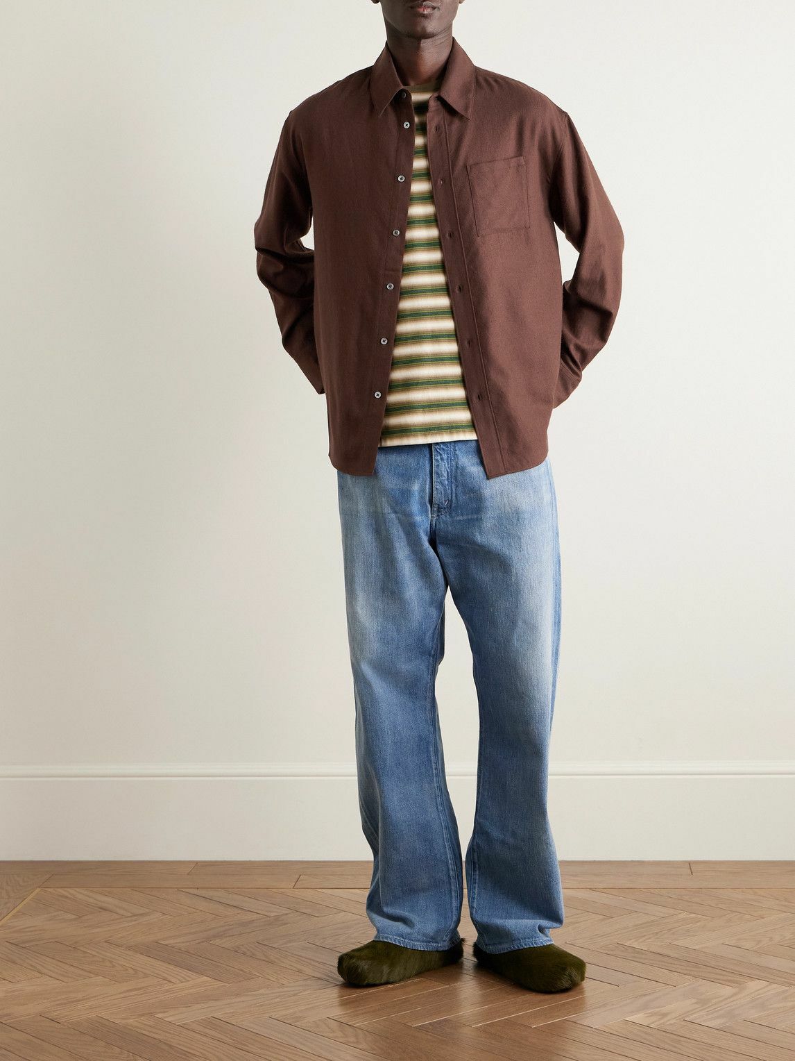 The Elder Statesman - Wool and Cashmere-Blend Shirt - Brown