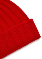 Toteme Ribbed Cashmere Beanie - Red - One Size
