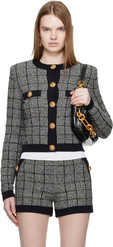Photo: Balmain Black Light Tweed Cardigan