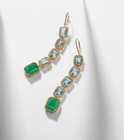 Shay Jewelry Tier Portrait 18kt gold drop earrings with topaz, agate, and diamonds
