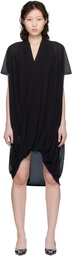 MM6 Maison Margiela Black Chiffon Midi Dress