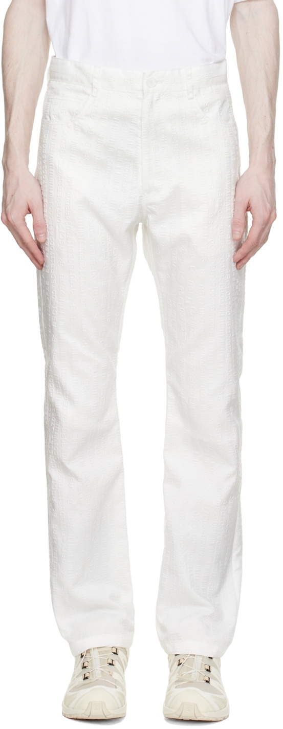 Kanghyuk White Polyester Trousers