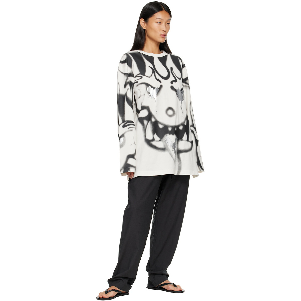 Y-3 Off-White Chito Edition 'Y-3' Graphic Long Sleeve T-shirt