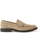 VINNY's - Townee Suede Penny Loafers - Neutrals