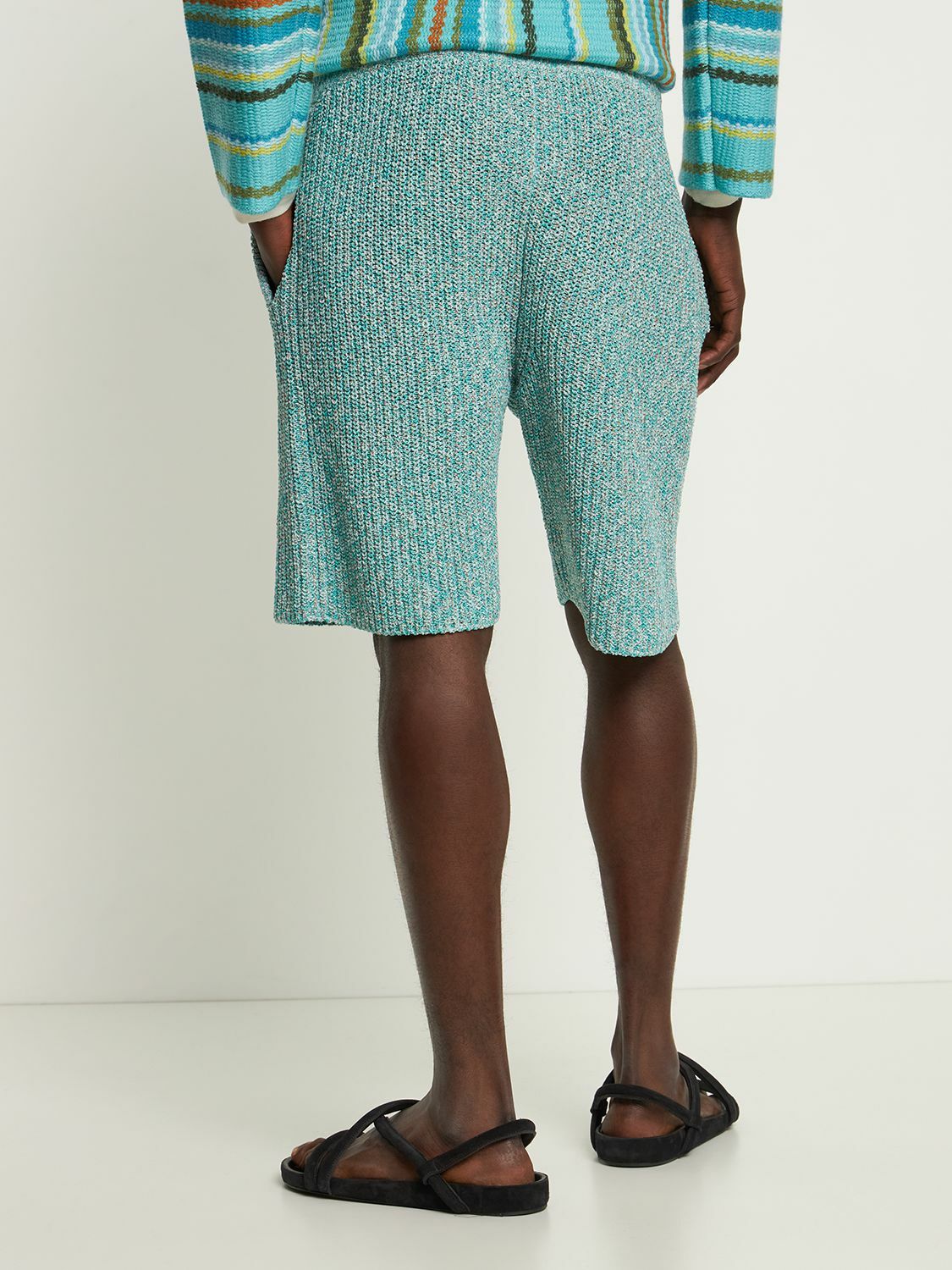 ALANUI Palm Tree Cotton Knit Shorts