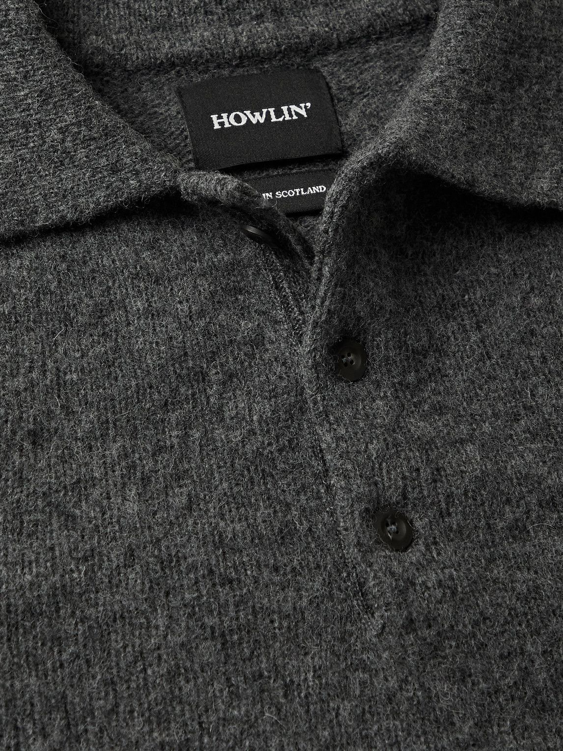 Howlin' - Ghost Pressure Brushed-Wool Polo Shirt - Gray