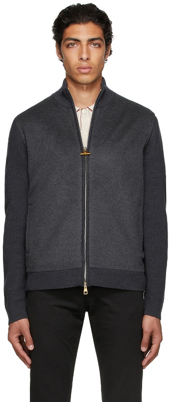 Photo: Dunhill Grey Front Track Sweater