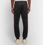Gucci - Tapered Webbing-Trimmed Tech-Jersey Sweatpants - Men - Black