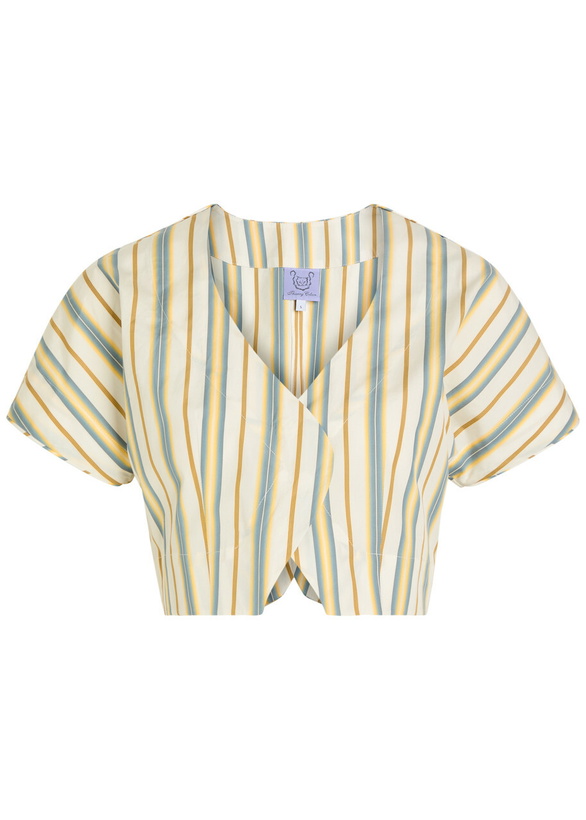 Photo: Thierry Colson Bianca Striped Cotton-poplin Blouse Yellow
