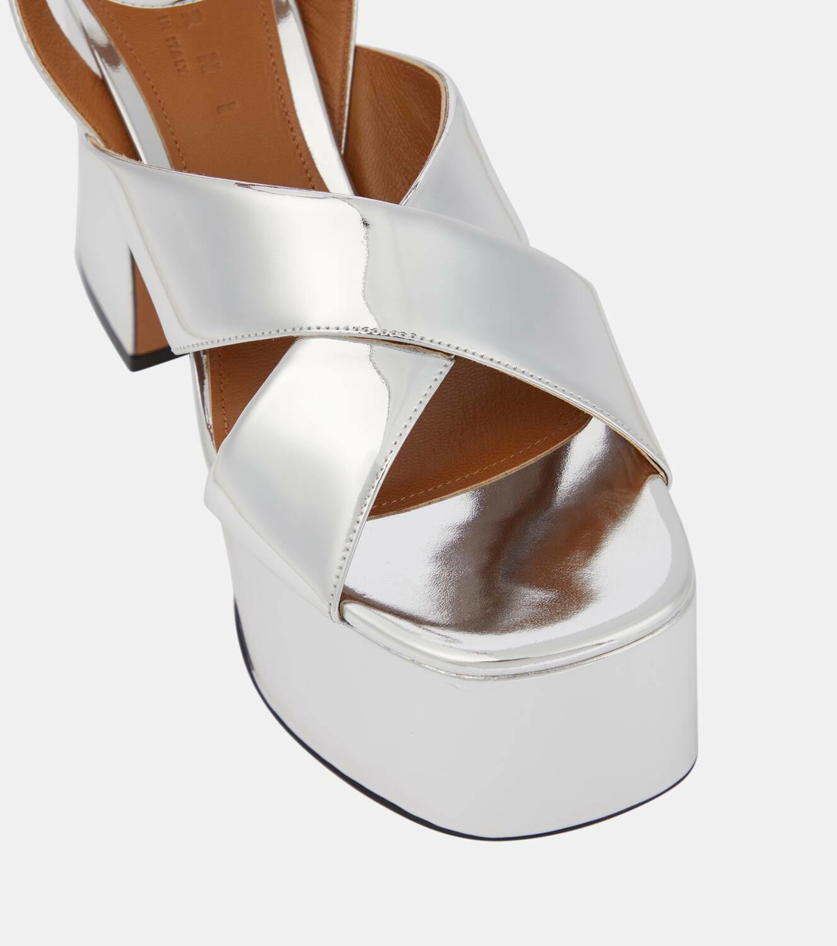 Marni Mirrored leather platform sandals Marni