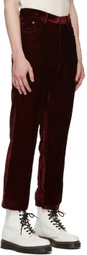 Marc Jacobs Red 'The Liquid Velvet' Trousers