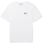 AMI - Logo-Embroidered Cotton-Jersey T-shirt - White
