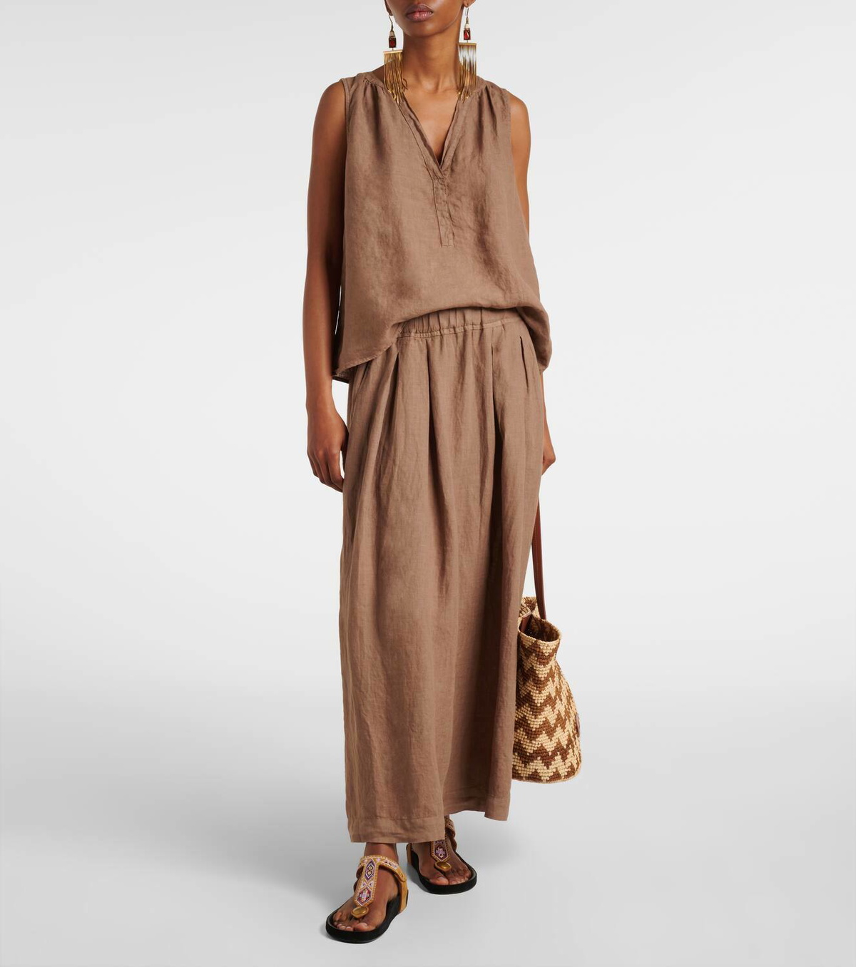 Velvet Linda linen maxi skirt