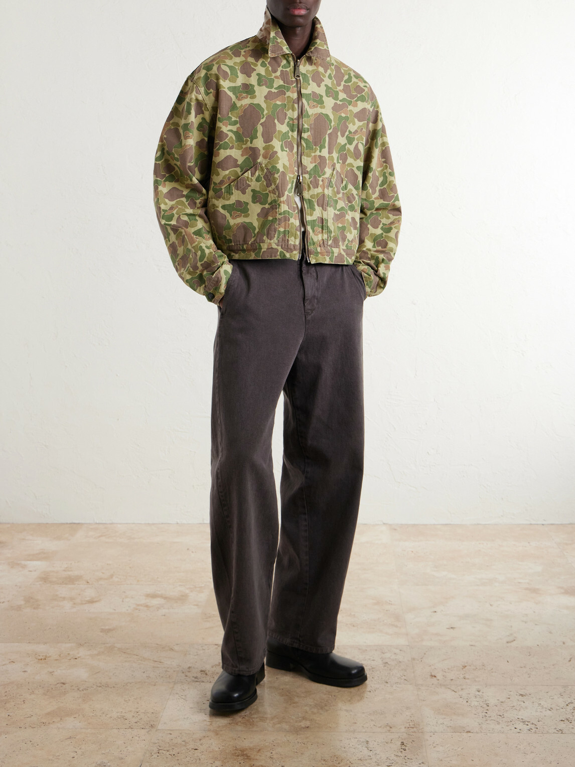 KAPITAL - Drizzler Reversible Herringbone Camouflage-Print Cotton Blouson Jacket - Green