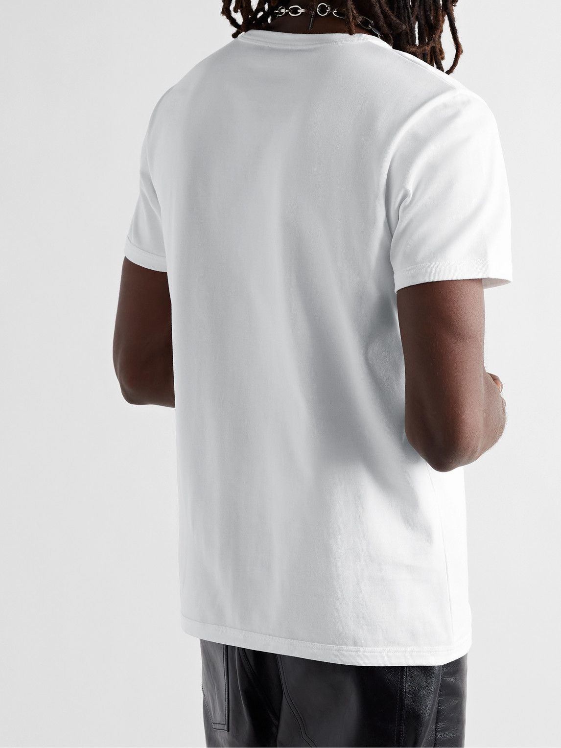 Tシャツ・カットソー ALEXANDER MCQUEEN COTTON JERSEY T-SHIRT WITH FLOCKED LOGO MCQUEEN Logo-Flocked Cotton-Jersey T-Shirt for Men | MR PORTER