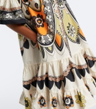 La DoubleJ Printed tiered cotton poplin minidress