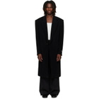 BALMAIN Black Oversized Wool & Cashmere Coat