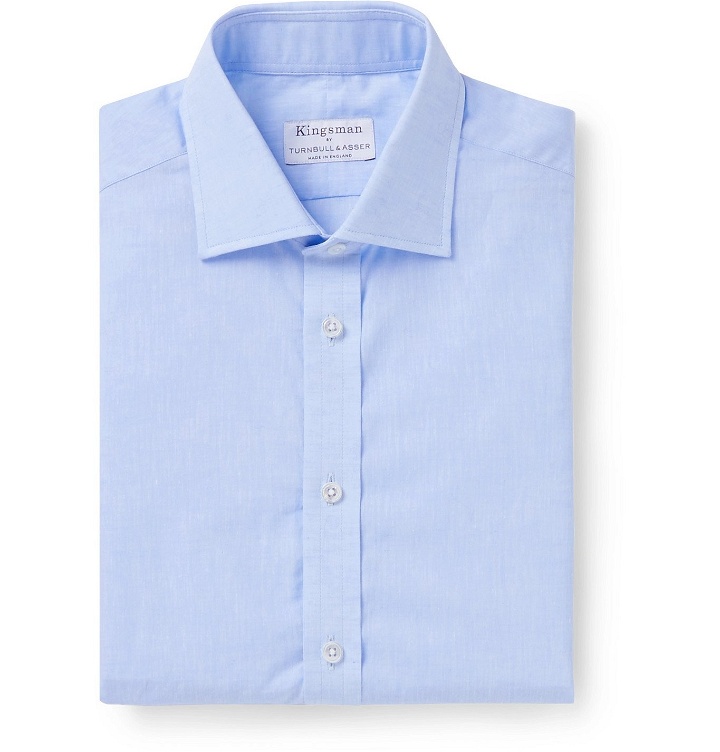 Photo: Kingsman - Turnbull & Asser Cotton and Linen-Blend Shirt - Blue