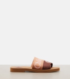 Chloé Woody canvas slides