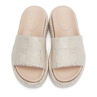 Gucci Off-White GG Lame Platform Sandals