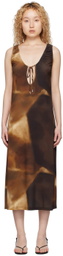 Saks Potts Brown Christine Midi Dress