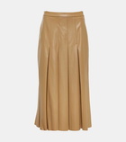 Veronica Beard Herson pleated faux leather midi skirt