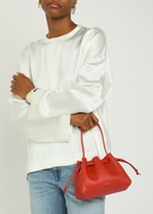 Mansur Gavriel Drawstring Leather Pouch - Red - One Size
