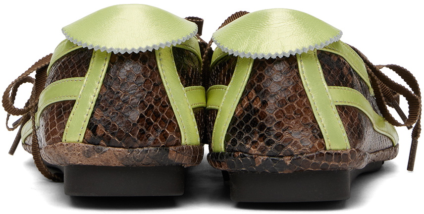 Kiko Kostadinov Brown & Green Lella Hybrid Ballerina Flats Kiko