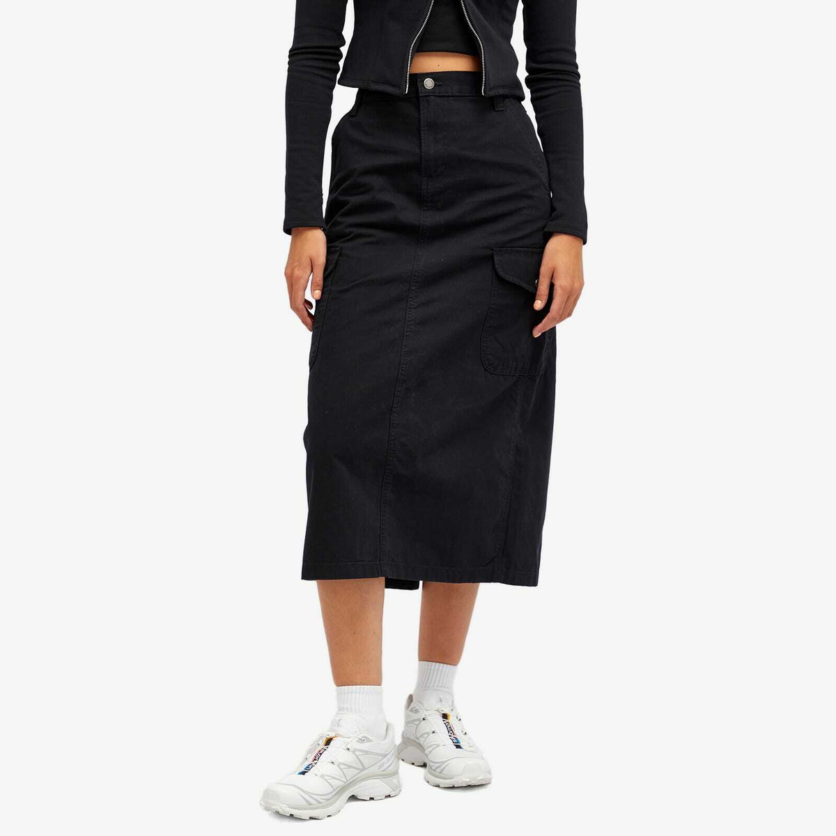 Dickies Women's Duck Canvas Cargo Midi Skirt in Black