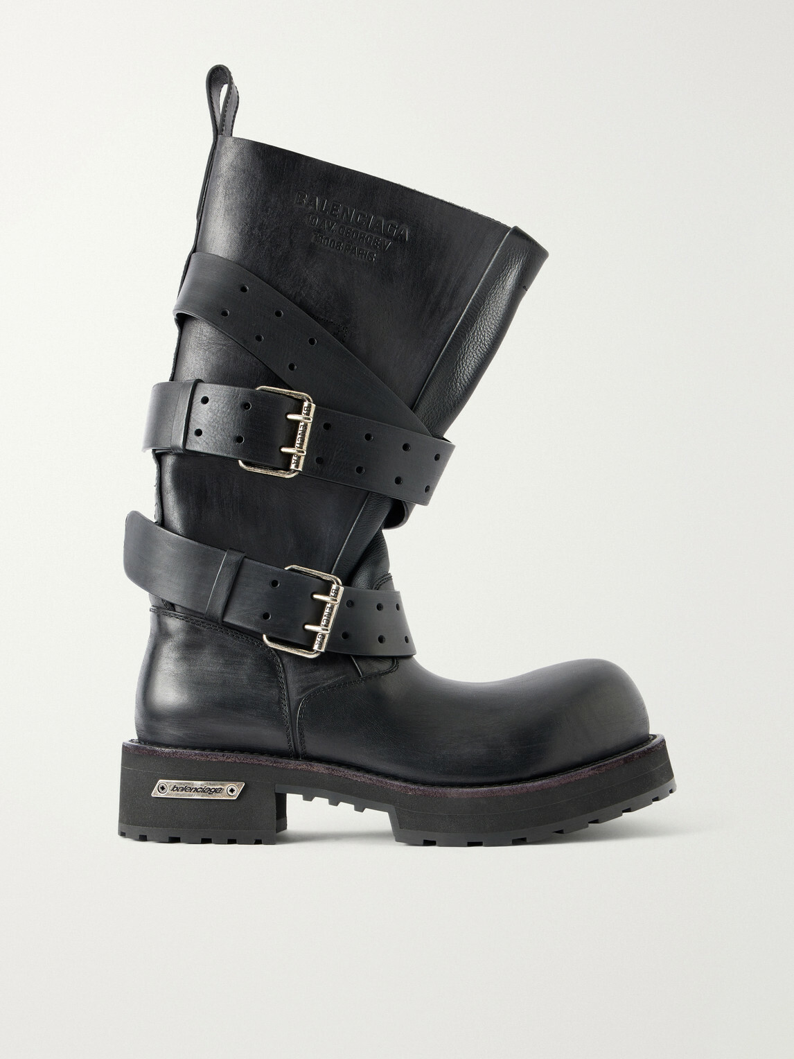 Balenciaga - Venom Buckled Leather Boots - Black