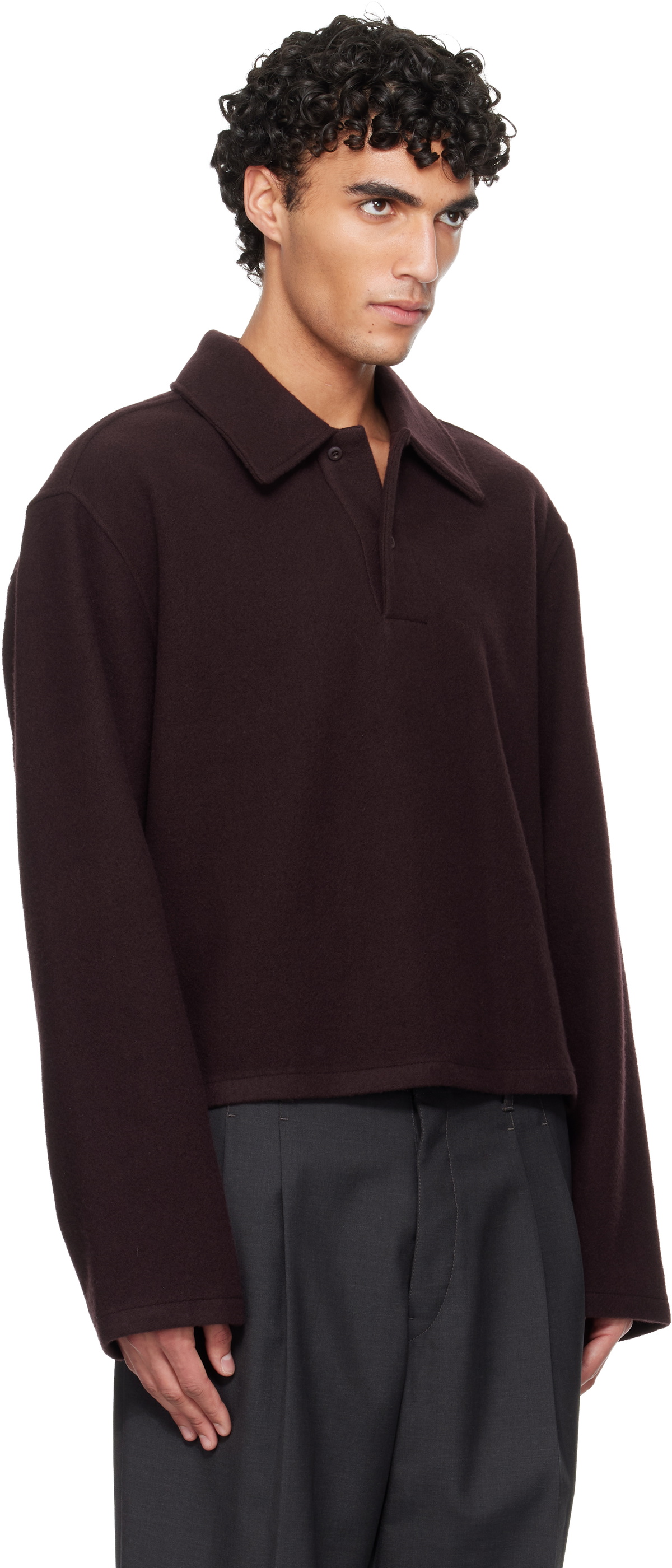 Rier Burgundy Fleece Polo