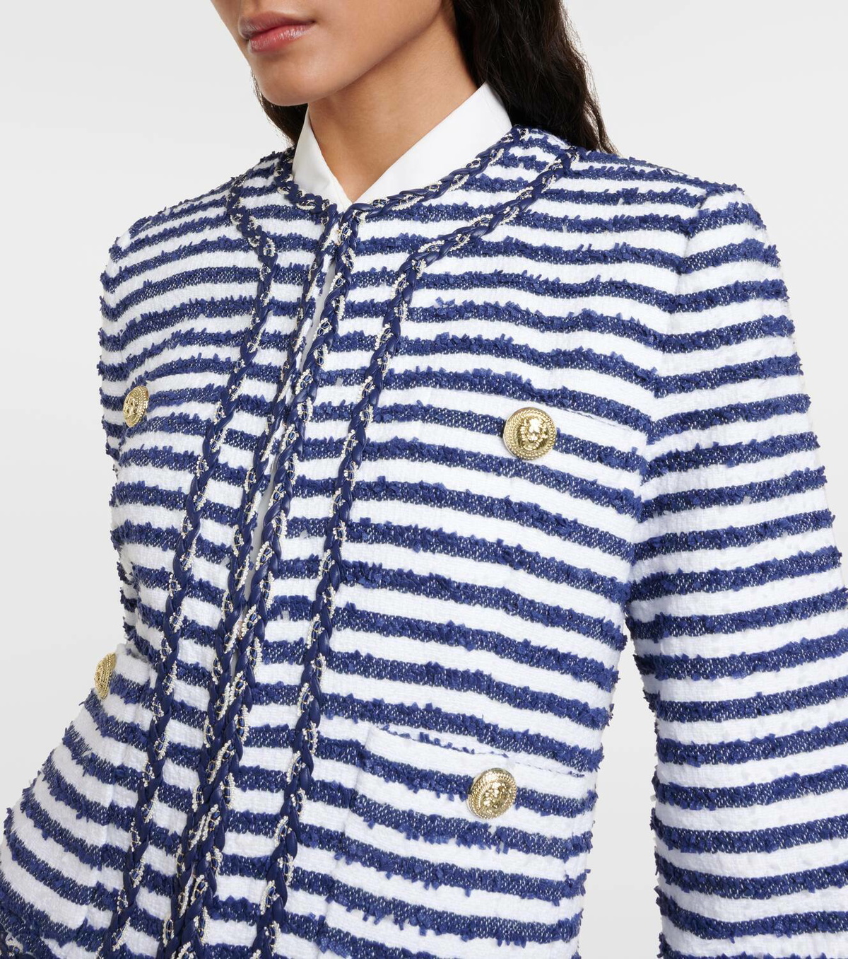 Rebecca Vallance Matteo striped bouclé jacket