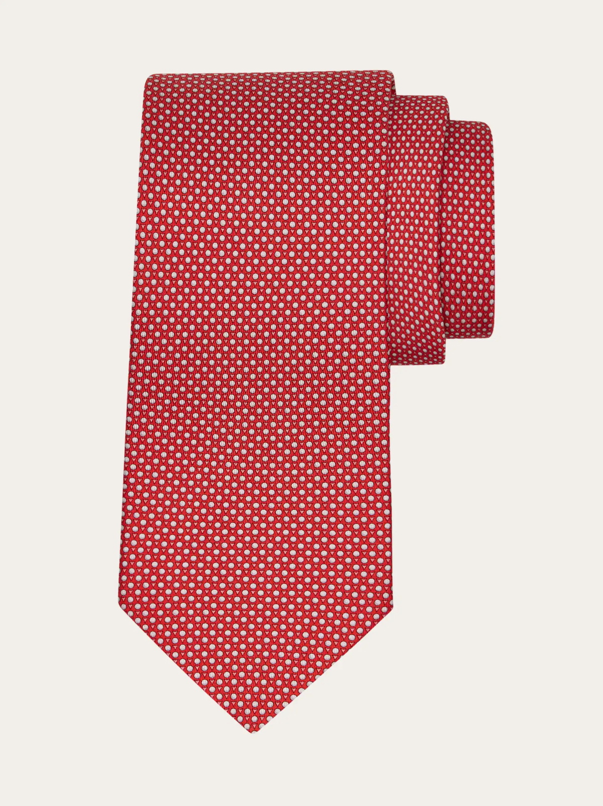Ferragamo Mens Golf print silk tie in Red
