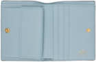 Valentino Garavani Blue Compact VLogo Signature Grainy Calfskin Wallet