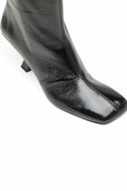Diesel D-Amber-Square-toe ankle boots with naplak effect - Boots Womens in Black