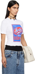 Conner Ives White Shirred 'Ives Ice Cream' T-shirt