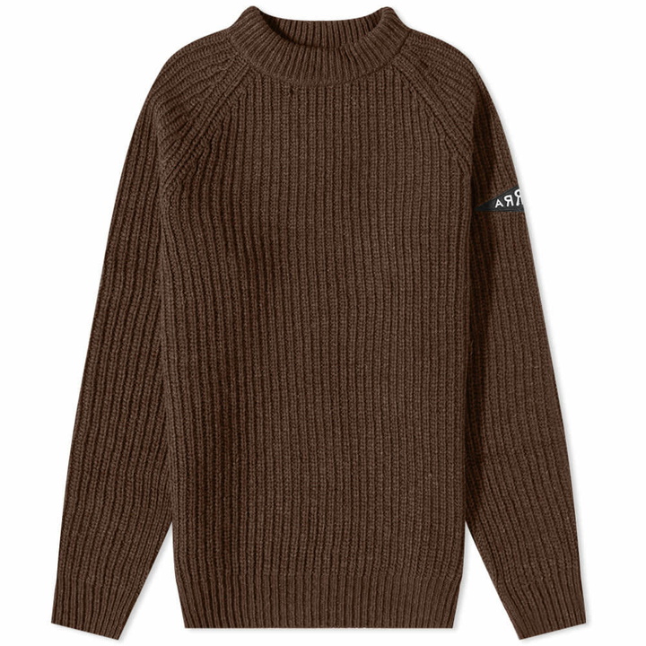 Photo: By Parra Men's Mirrored Flag Ribbed Crew Knit in Camel